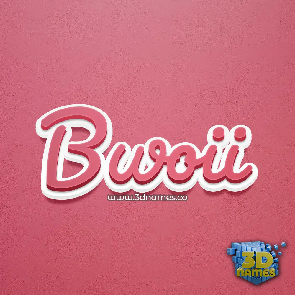 bwoii in Red Scribble style - 3D name wallpaper