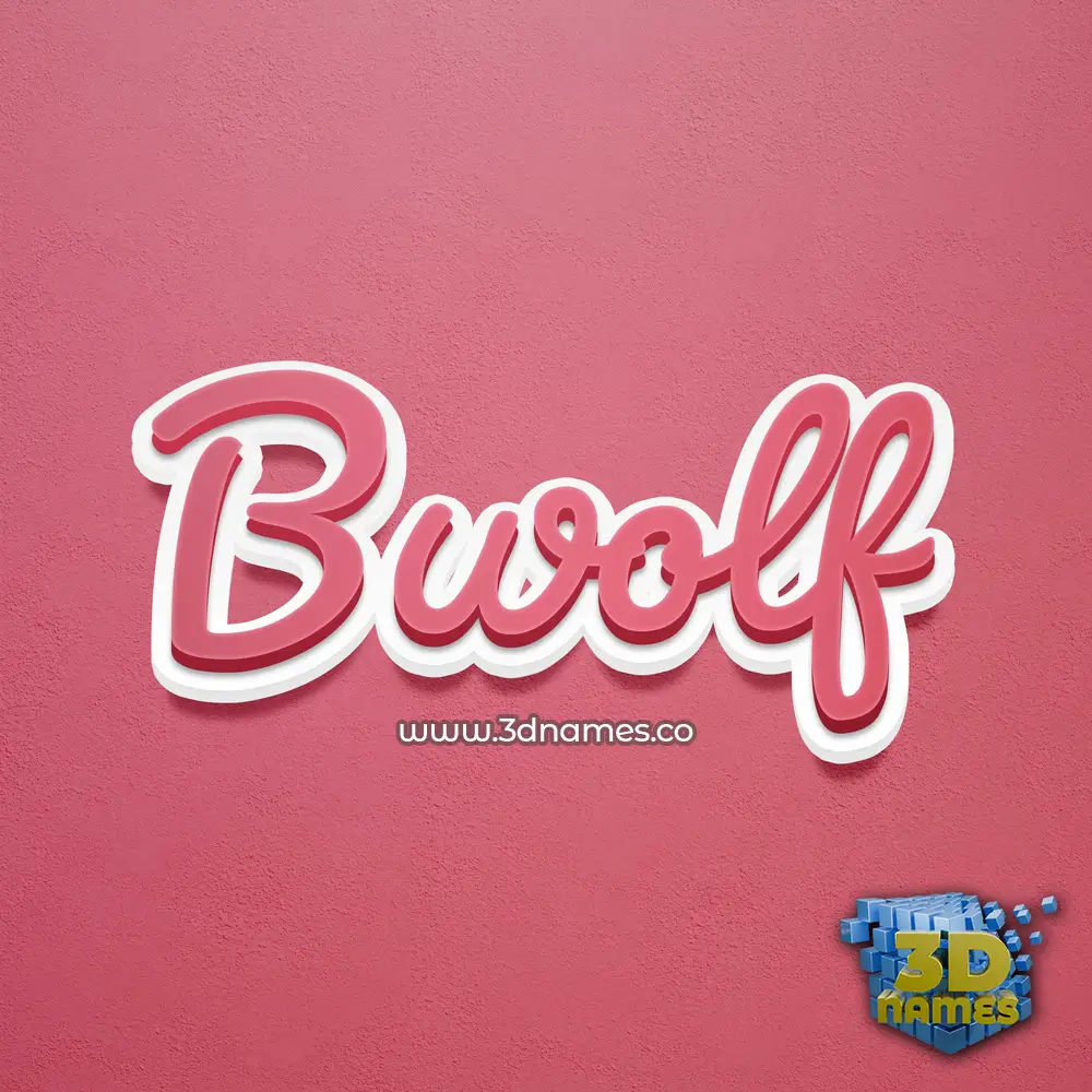 bwolf in Red Scribble style - 3D name wallpaper