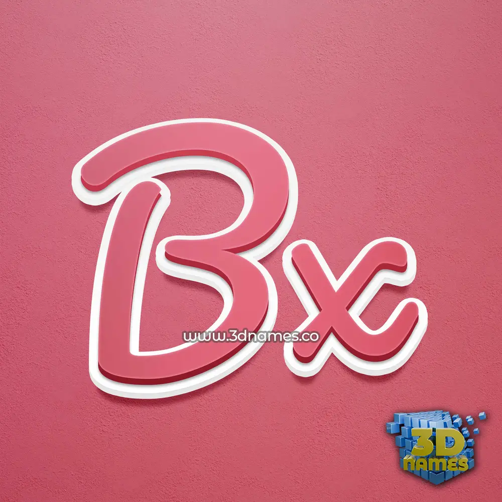 bx in Red Scribble style - 3D name wallpaper