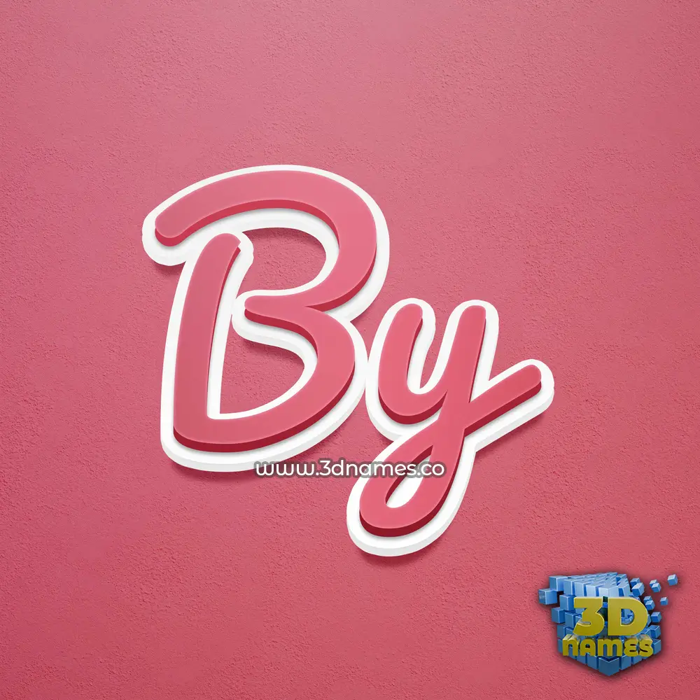 by in Red Scribble style - 3D name wallpaper
