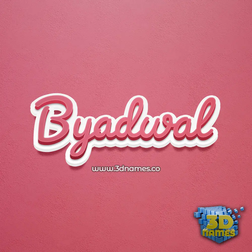 byadwal in Red Scribble style - 3D name wallpaper