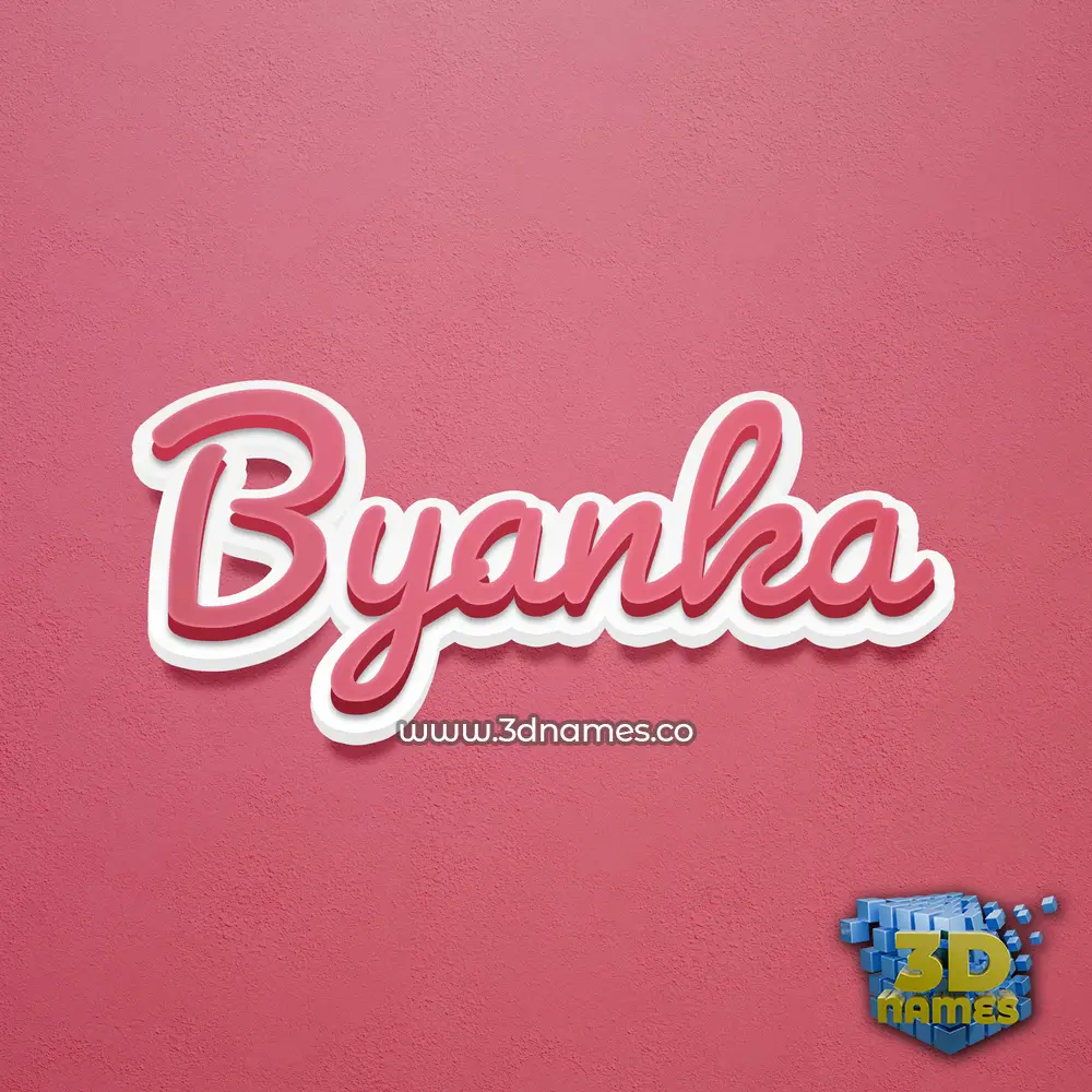 byanka in Red Scribble style - 3D name wallpaper