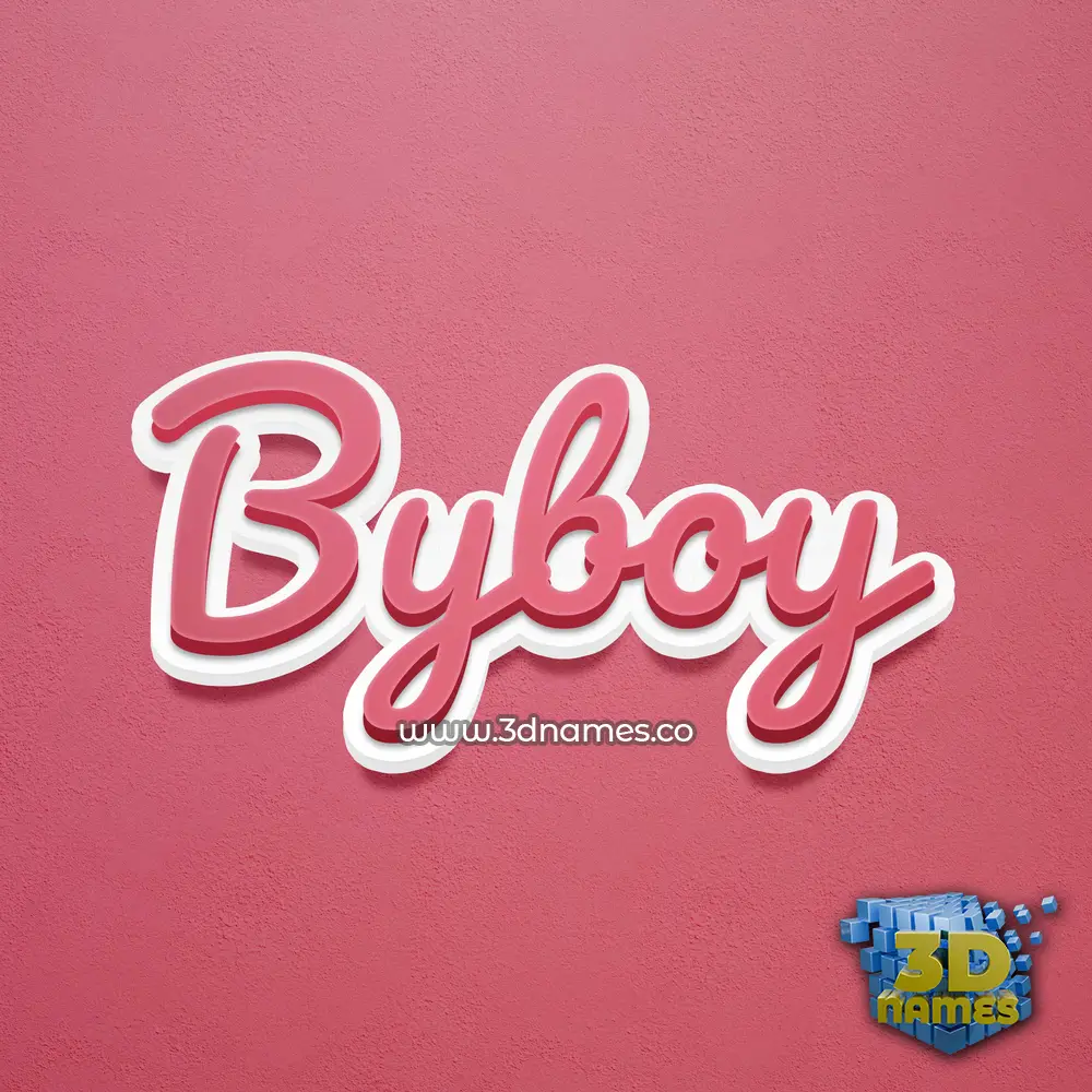 byboy in Red Scribble style - 3D name wallpaper