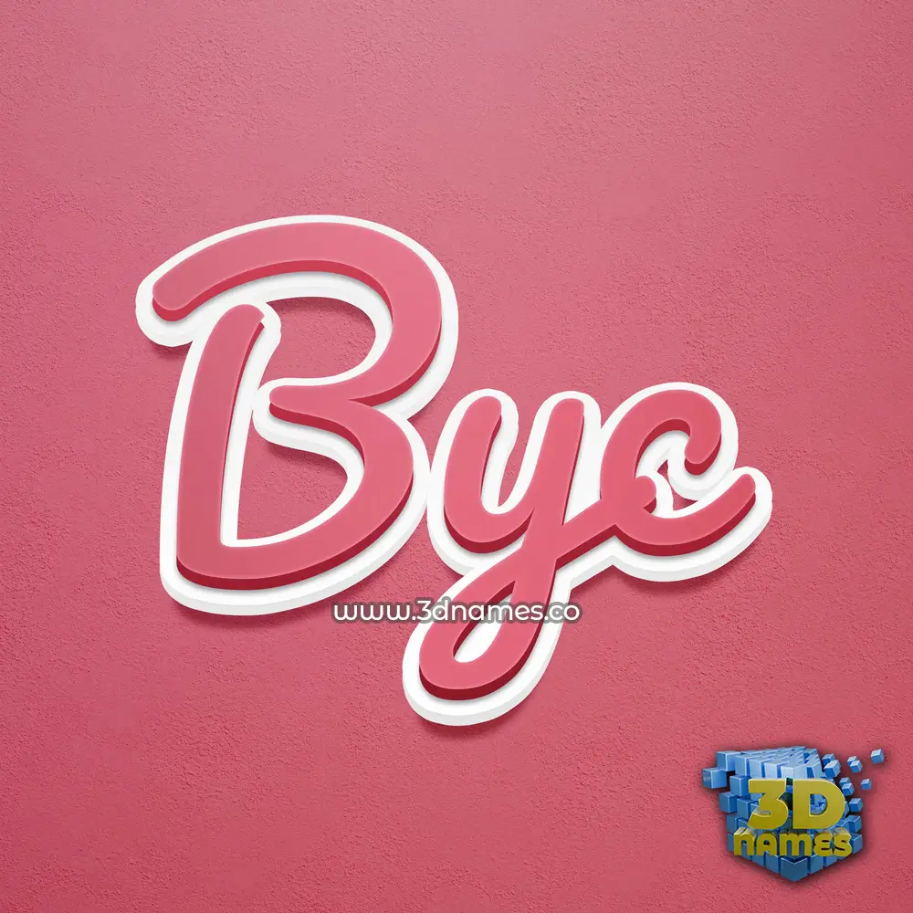 byc in Red Scribble style - 3D name wallpaper