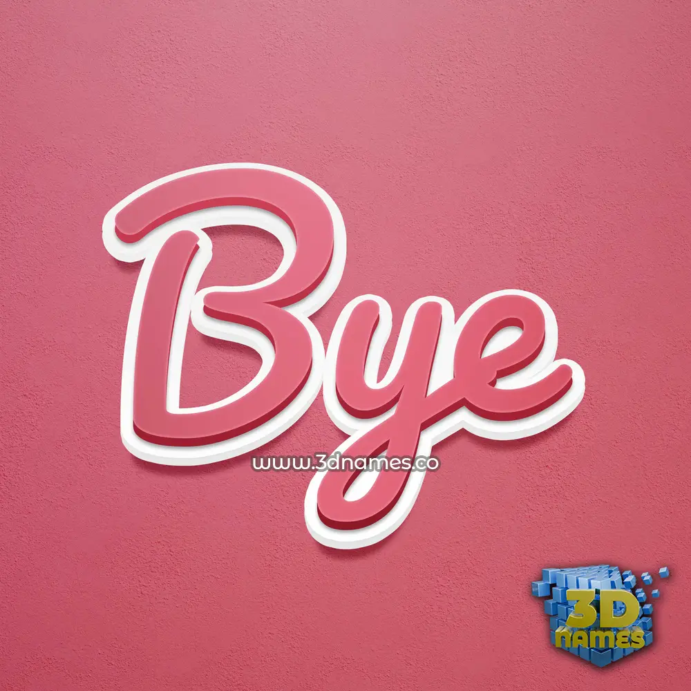 bye in Red Scribble style - 3D name wallpaper