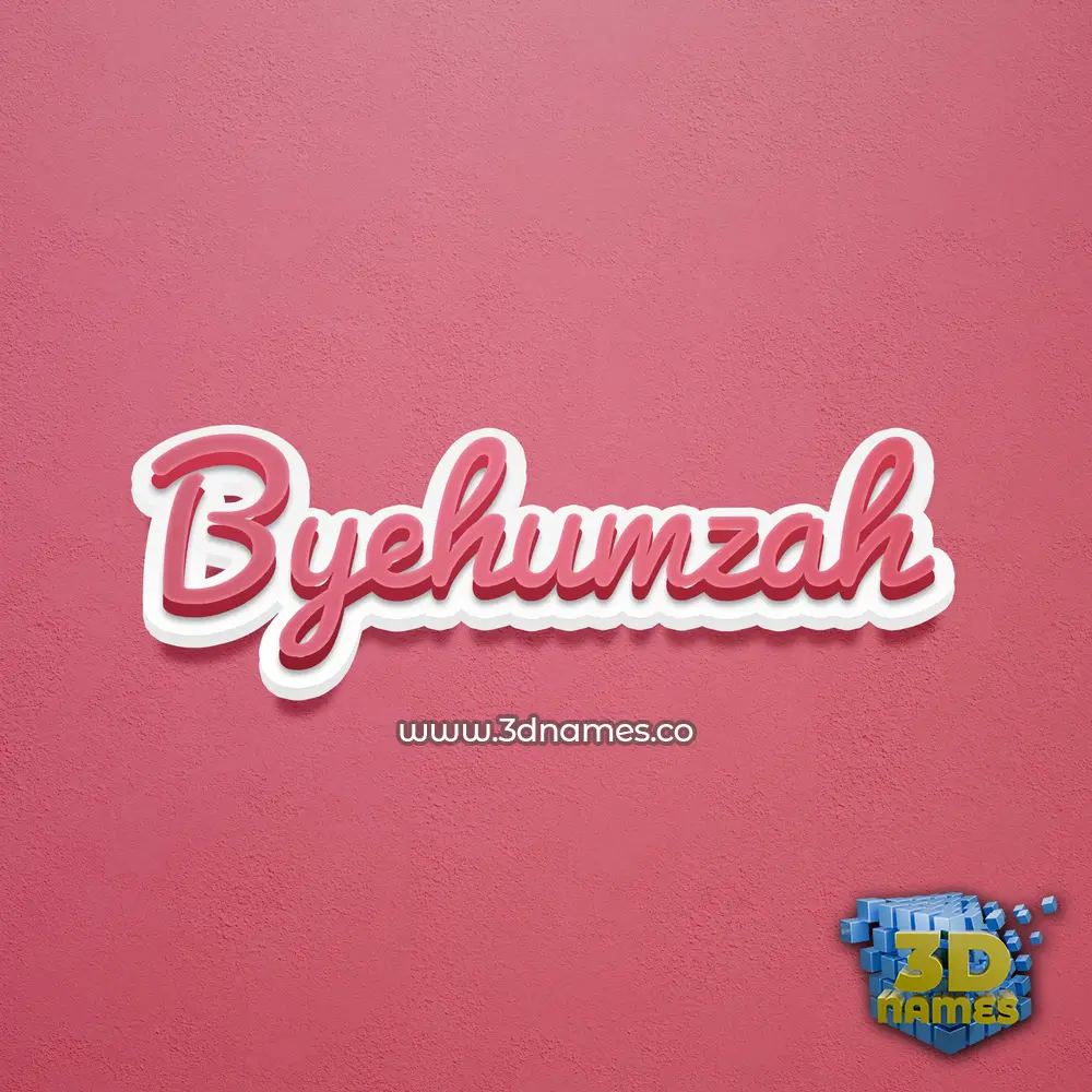 byehumzah in Red Scribble style - 3D name wallpaper
