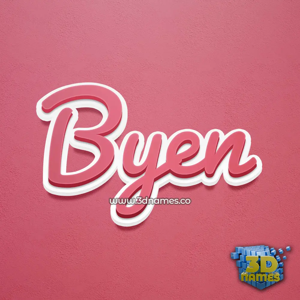 byen in Red Scribble style - 3D name wallpaper