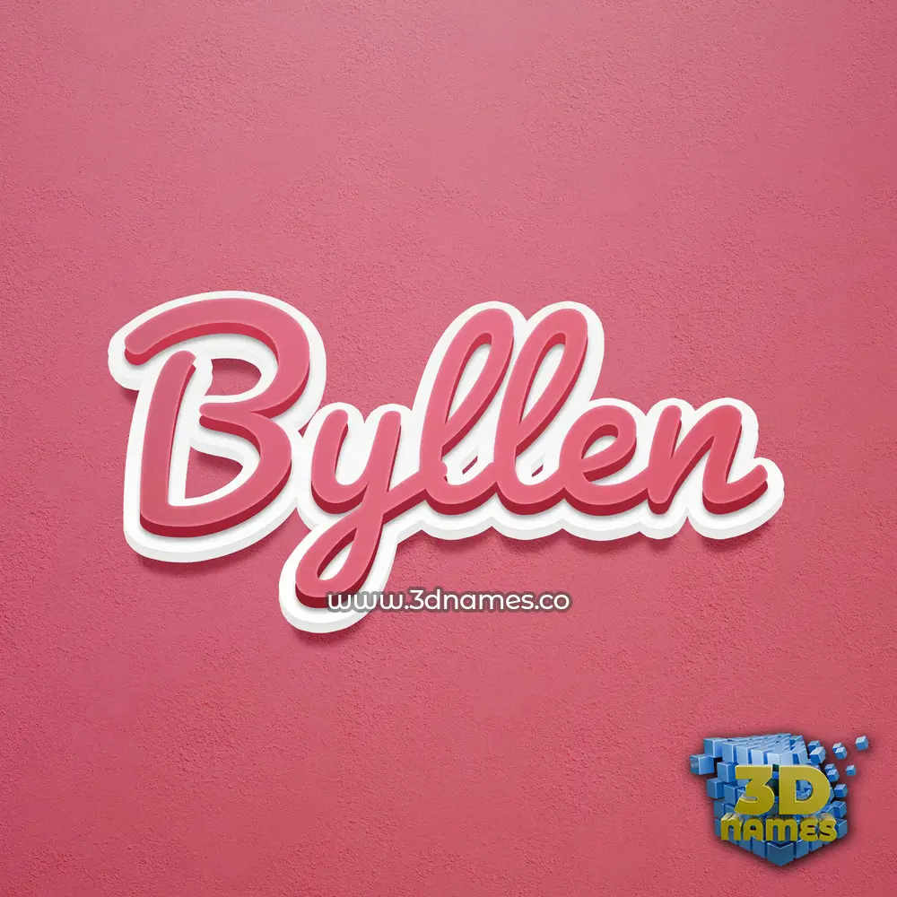 byllen in Red Scribble style - 3D name wallpaper