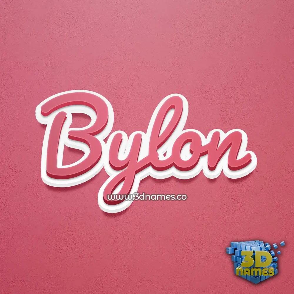 bylon in Red Scribble style - 3D name wallpaper