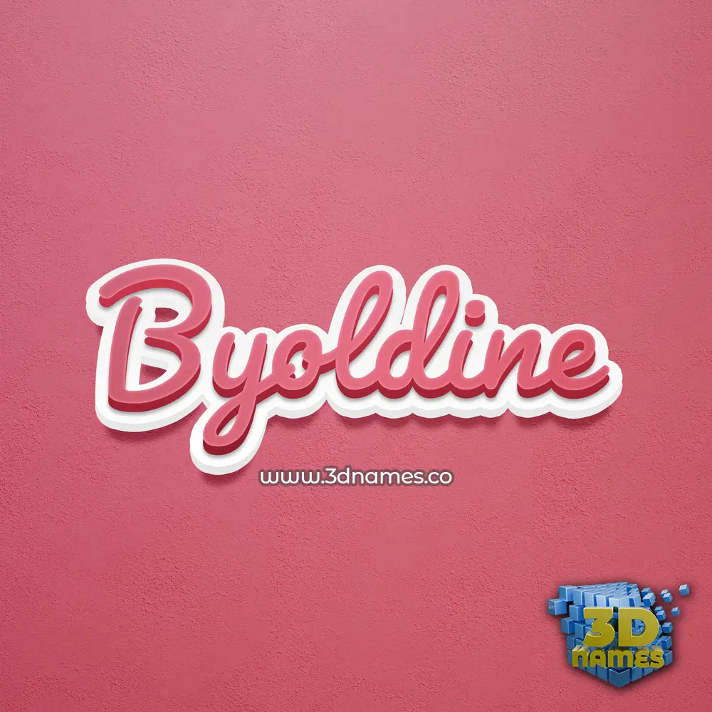 byoldine in Red Scribble style - 3D name wallpaper