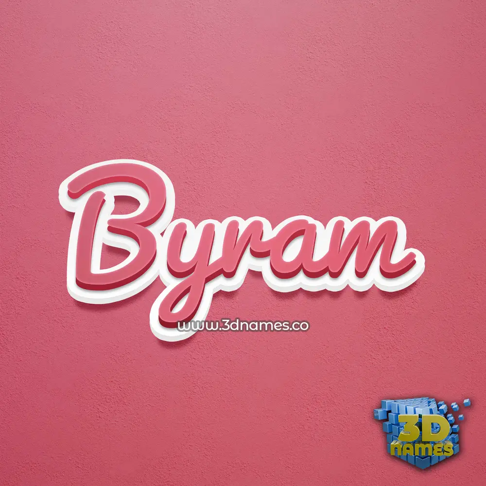 byram in Red Scribble style - 3D name wallpaper