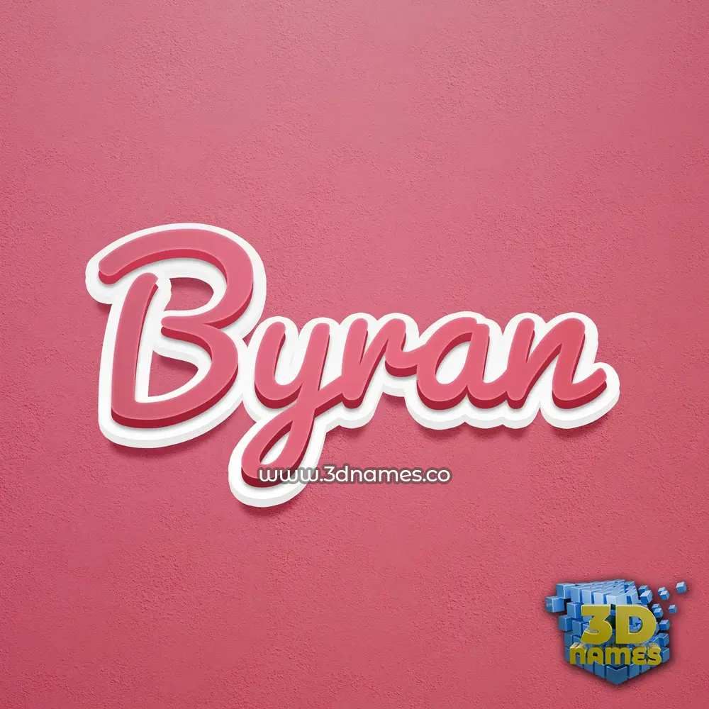 byran in Red Scribble style - 3D name wallpaper