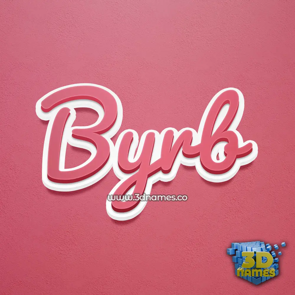 byrb in Red Scribble style - 3D name wallpaper