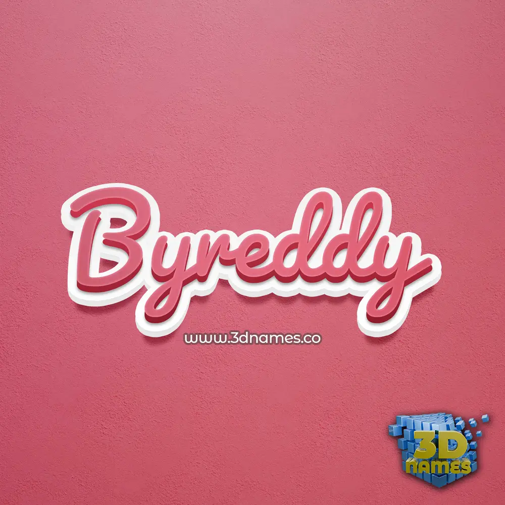 byreddy in Red Scribble style - 3D name wallpaper
