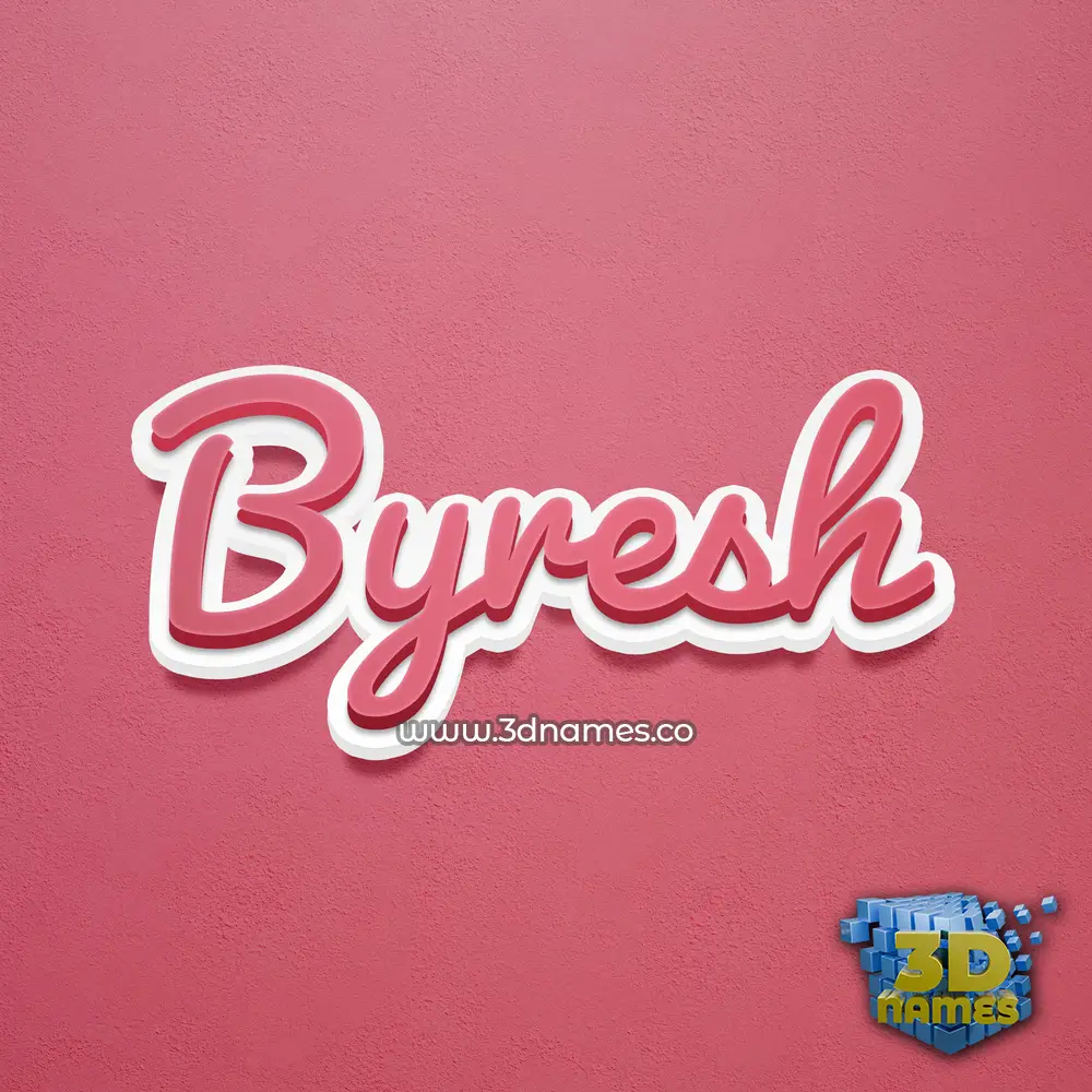 byresh in Red Scribble style - 3D name wallpaper
