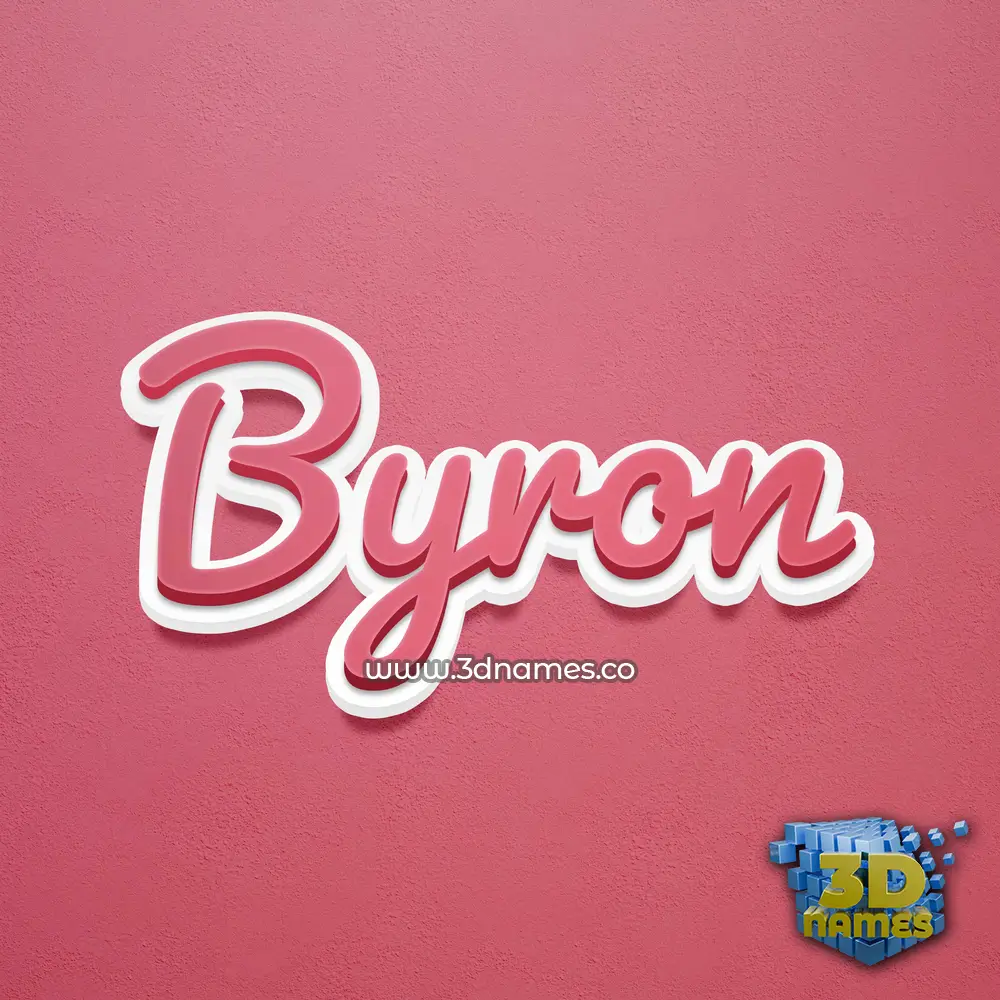byron in Red Scribble style - 3D name wallpaper