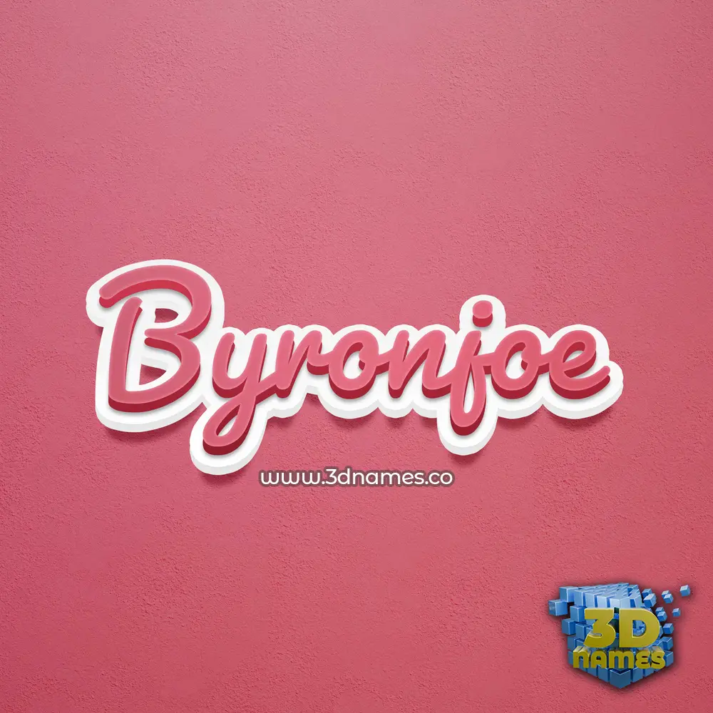 byronjoe in Red Scribble style - 3D name wallpaper