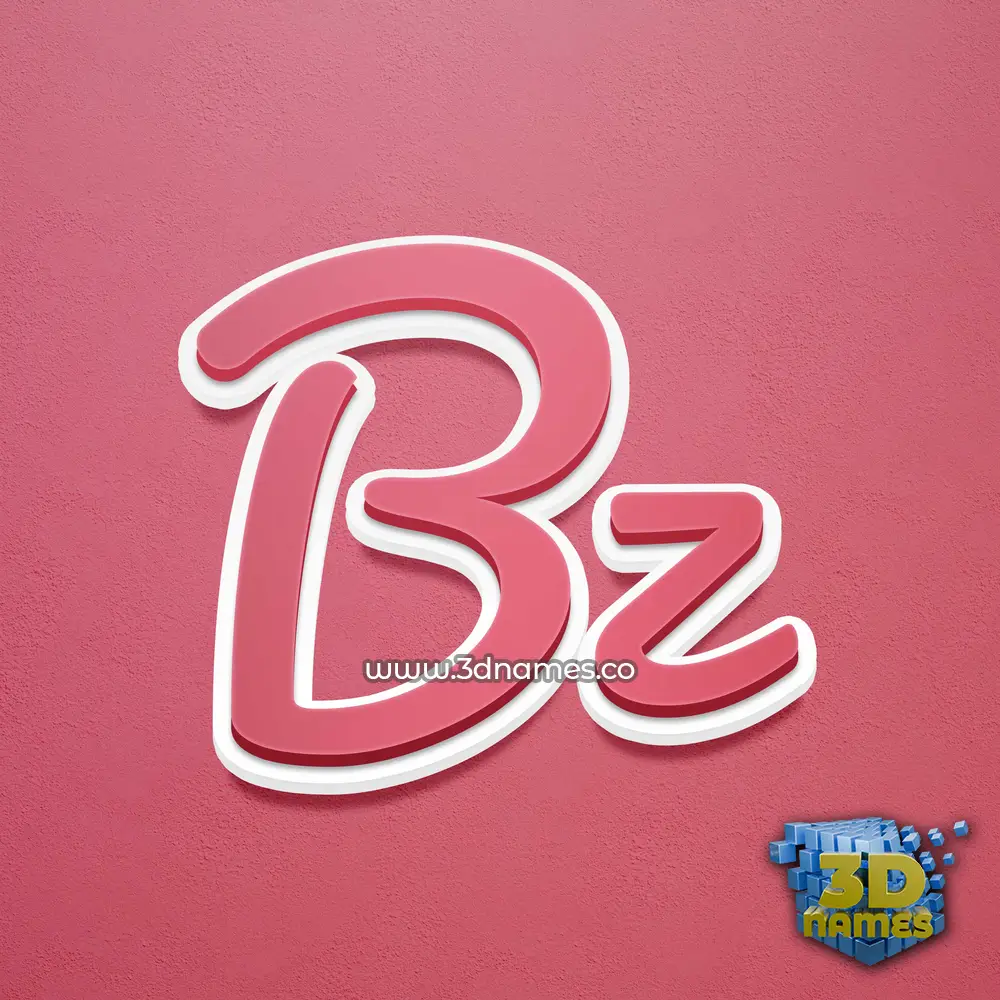 bz in Red Scribble style - 3D name wallpaper