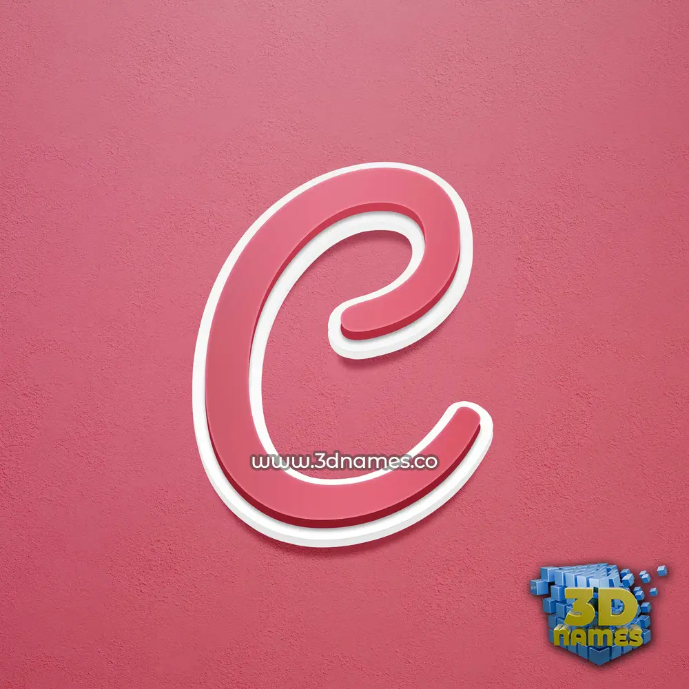 c in Red Scribble style - 3D name wallpaper