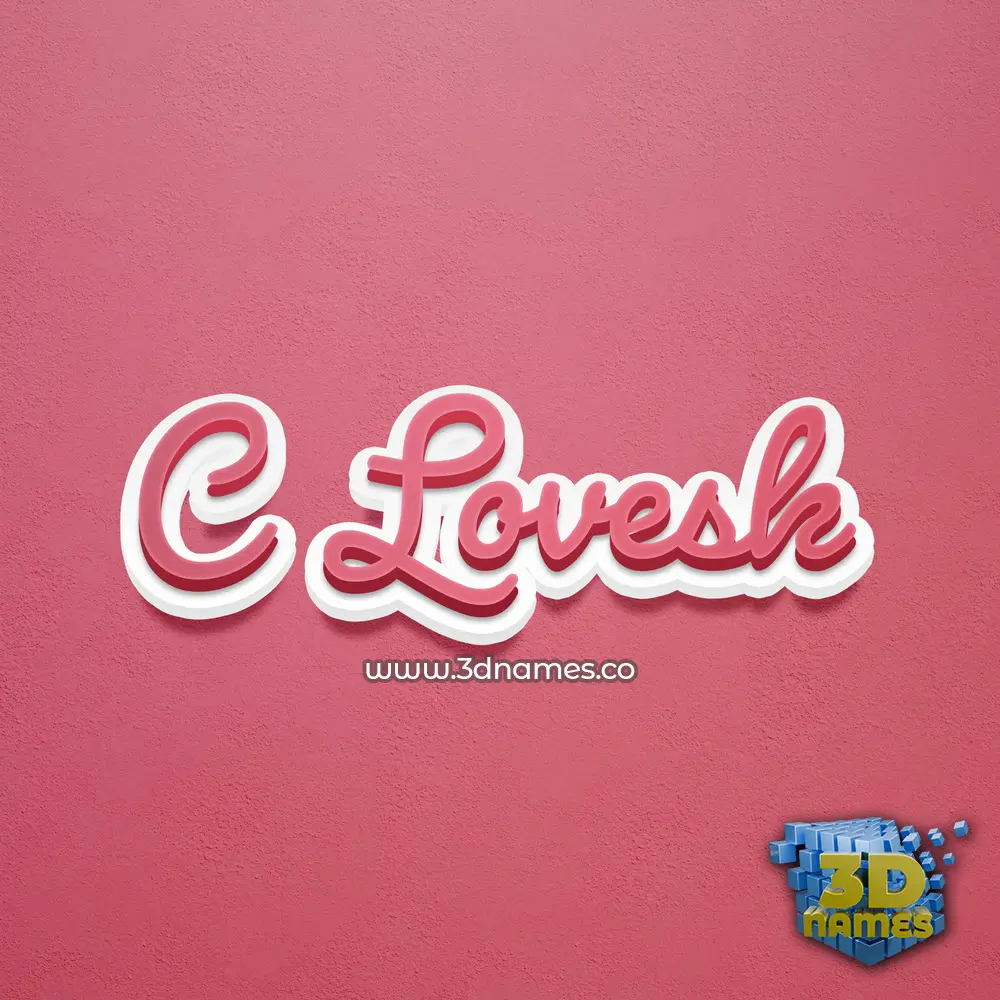 c lovesk in Red Scribble style - 3D name wallpaper