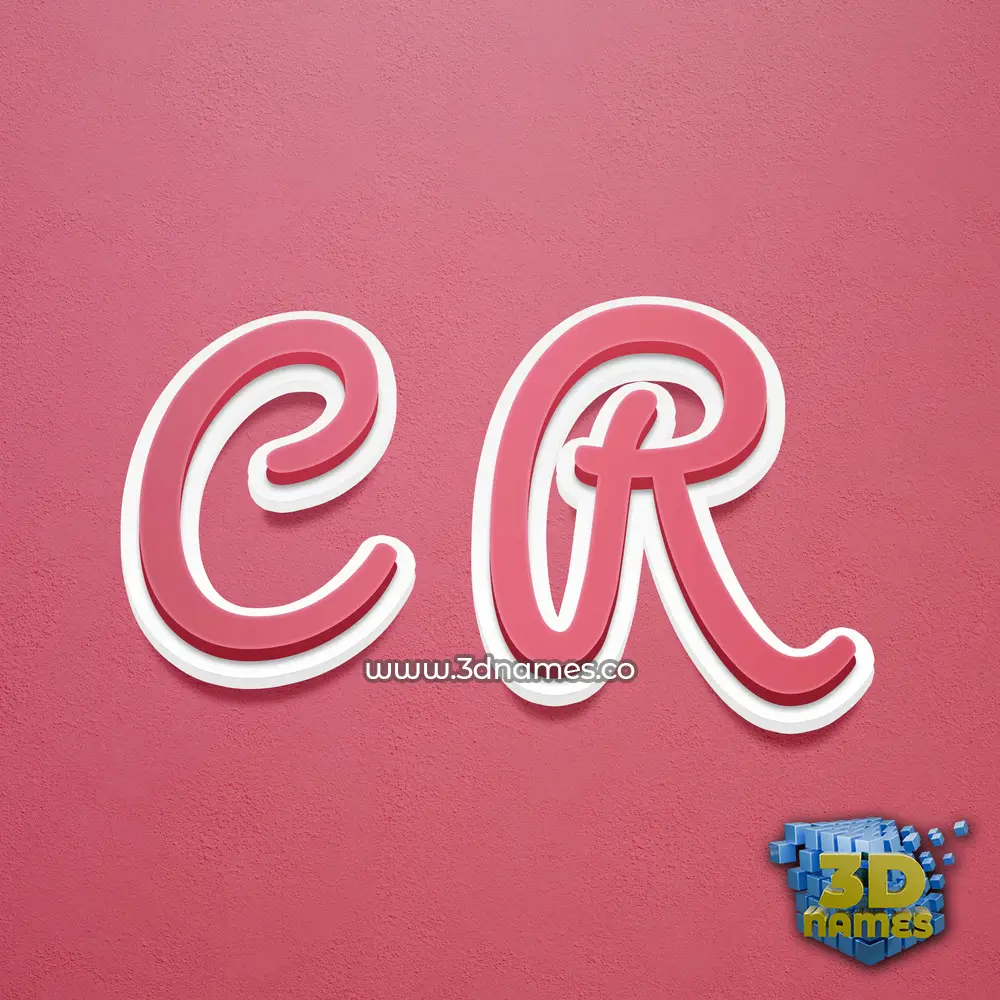 c r in Red Scribble style - 3D name wallpaper