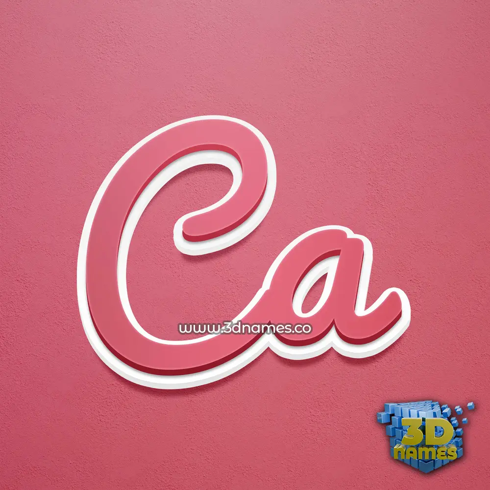 ca in Red Scribble style - 3D name wallpaper
