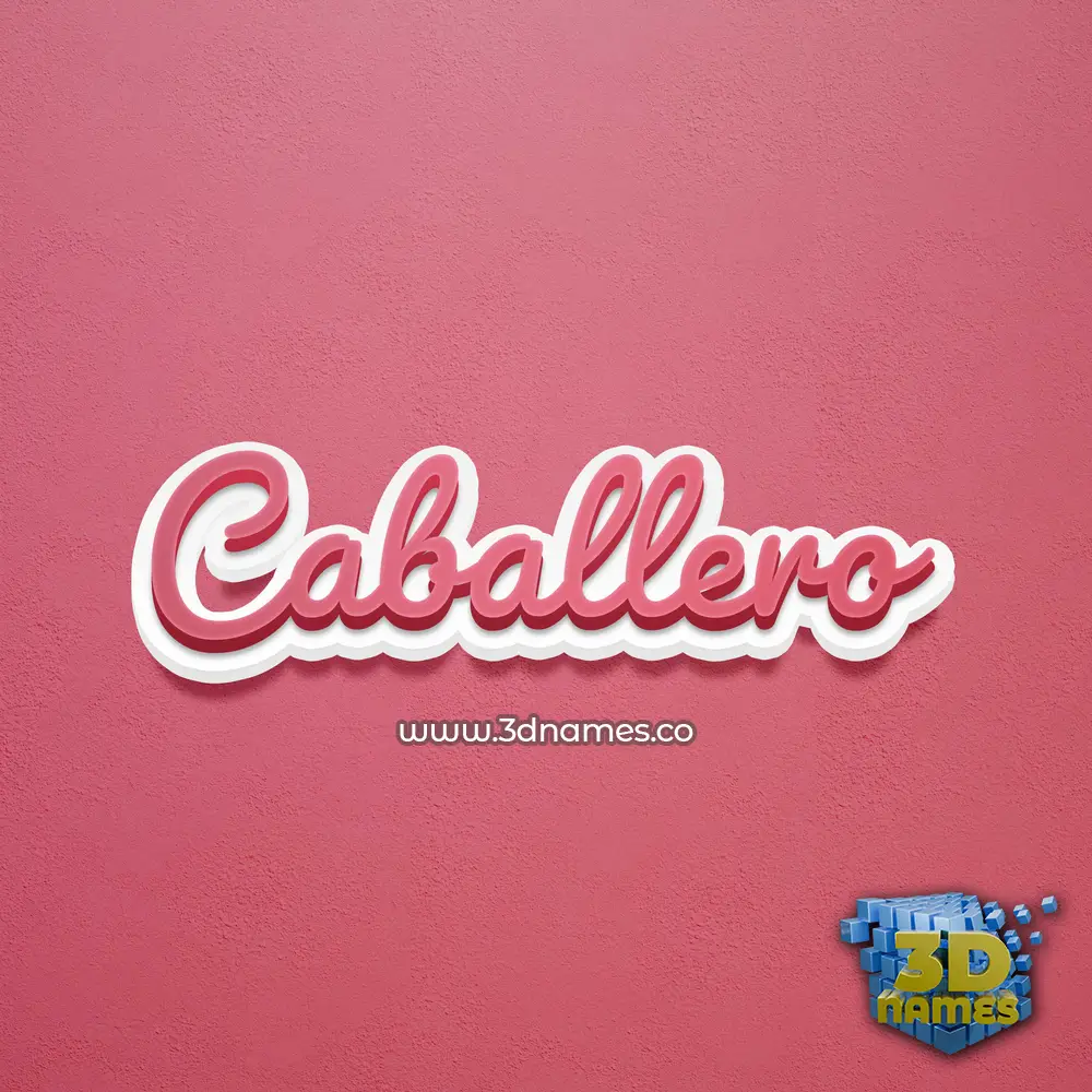 caballero in Red Scribble style - 3D name wallpaper