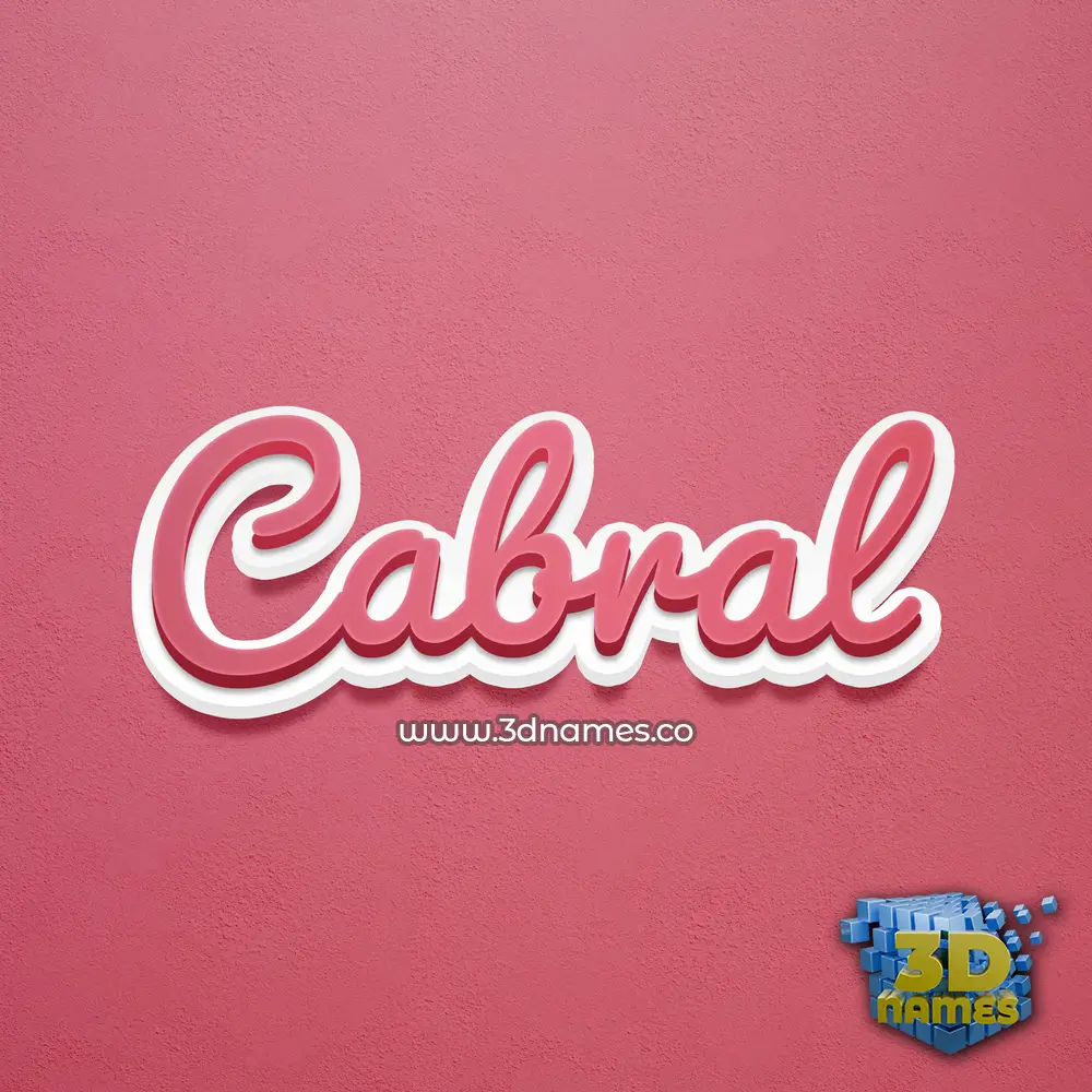 cabral in Red Scribble style - 3D name wallpaper
