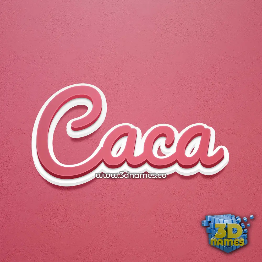 caca in Red Scribble style - 3D name wallpaper
