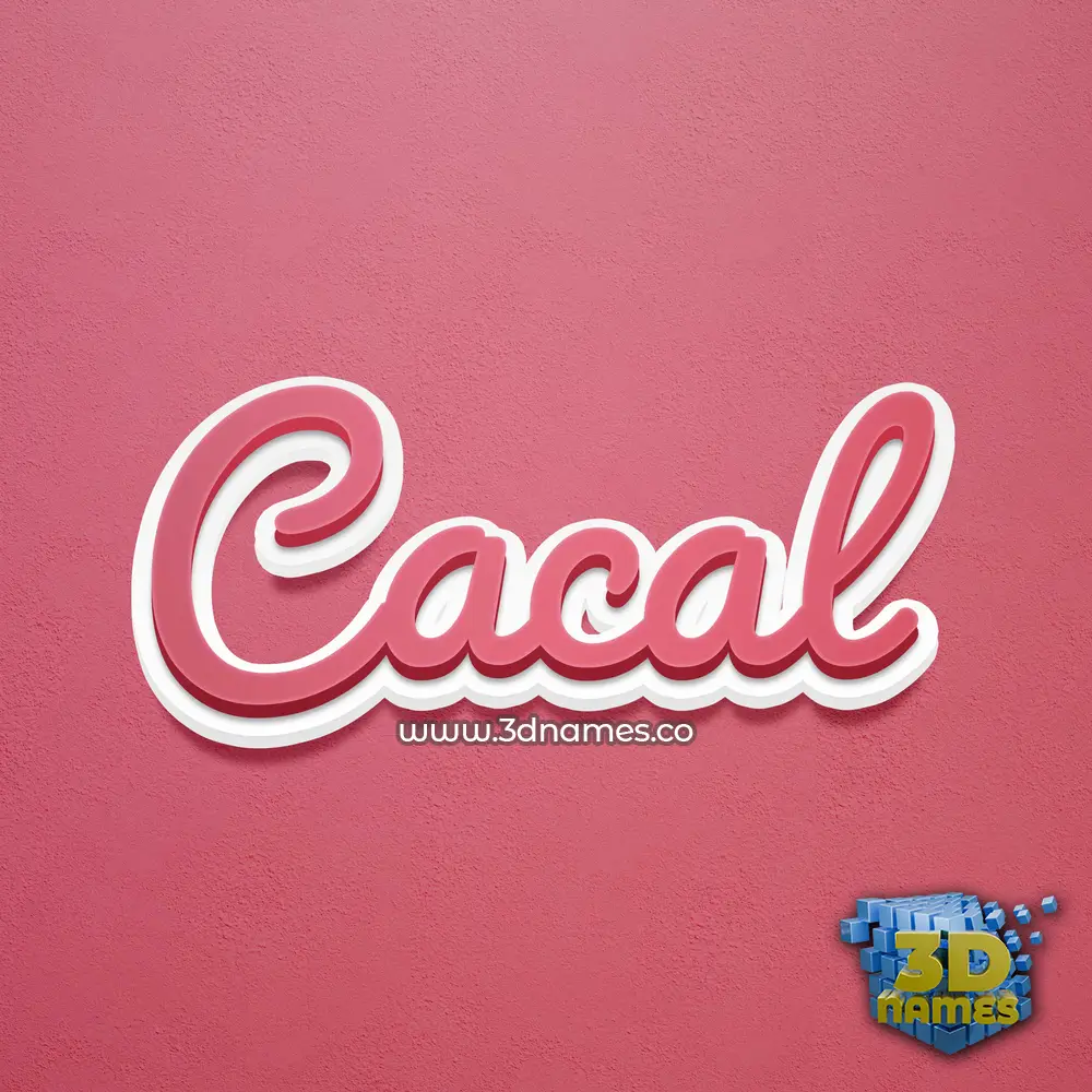 cacal in Red Scribble style - 3D name wallpaper