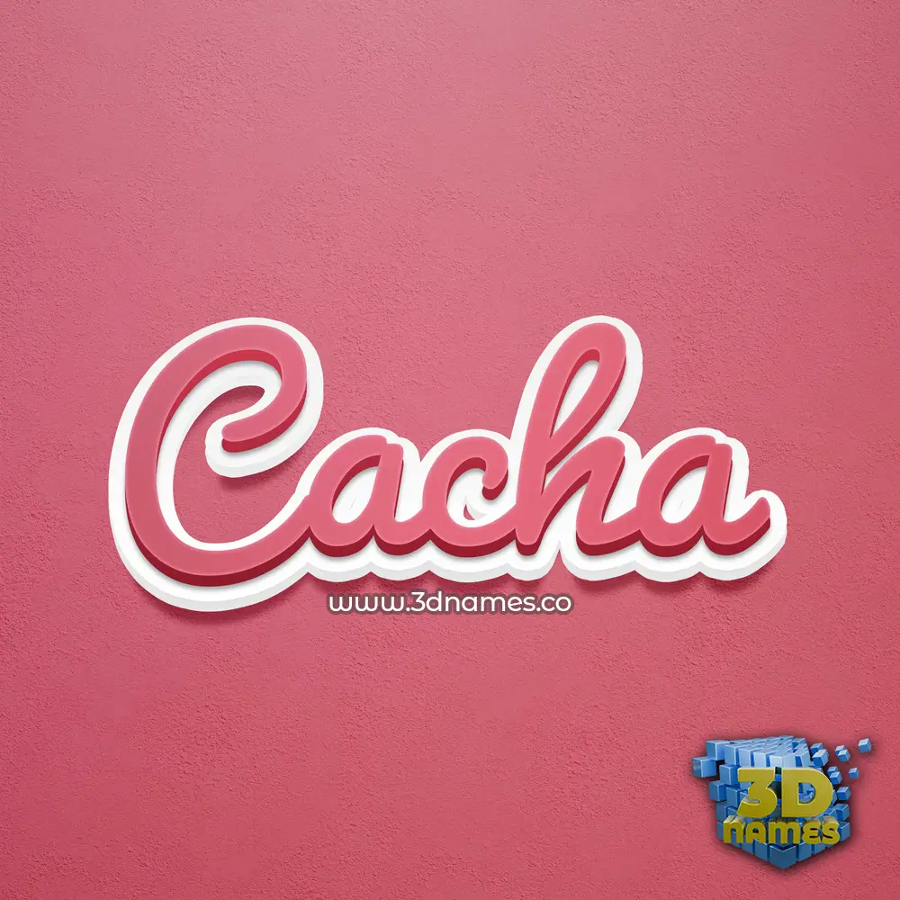cacha in Red Scribble style - 3D name wallpaper