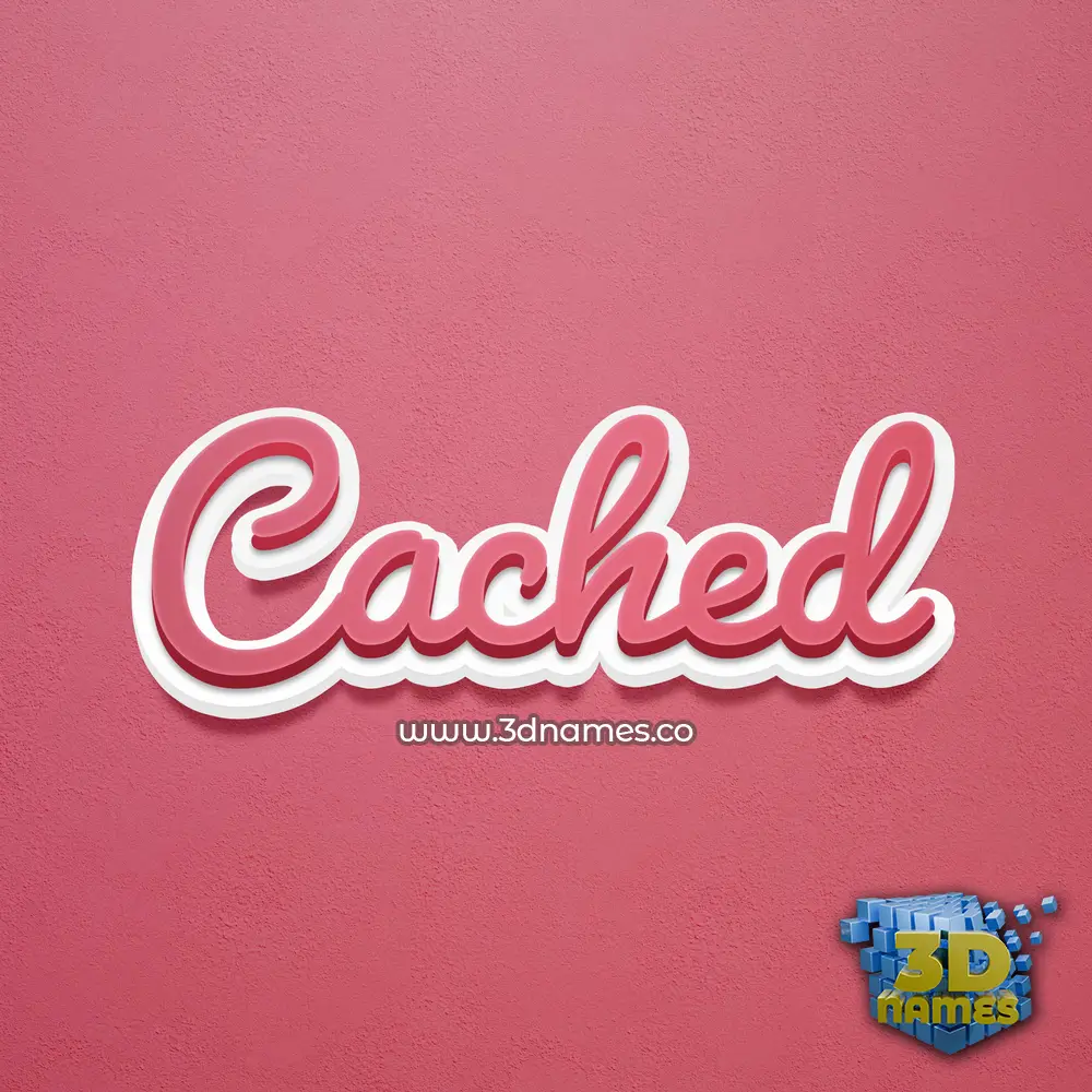cached in Red Scribble style - 3D name wallpaper