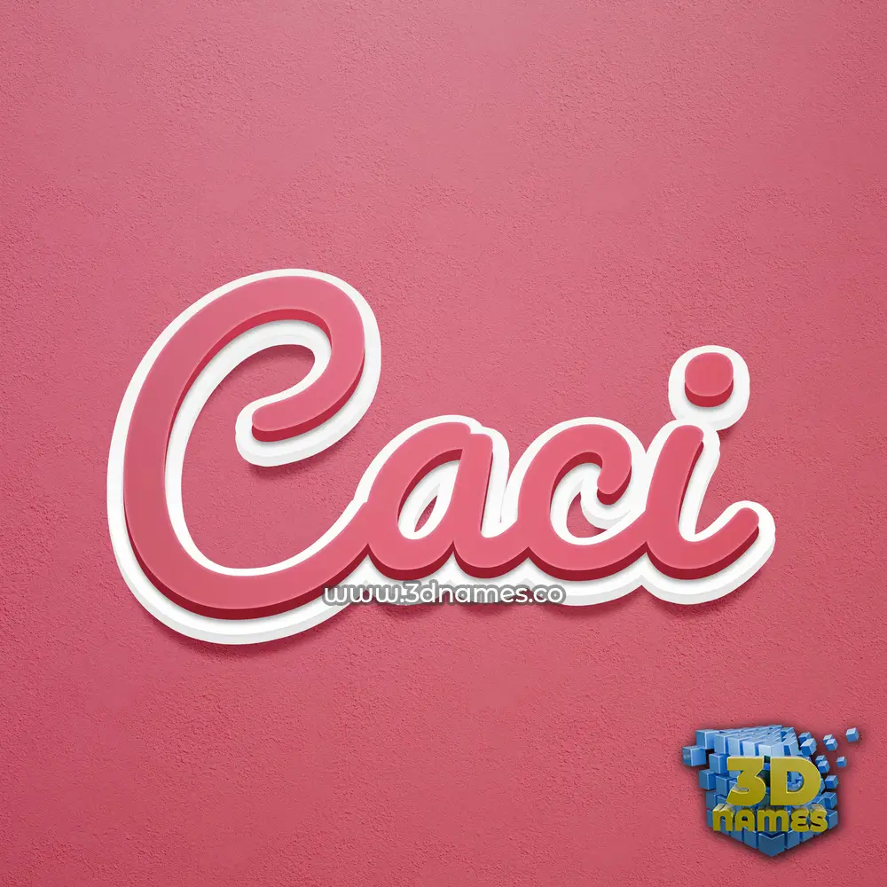 caci in Red Scribble style - 3D name wallpaper