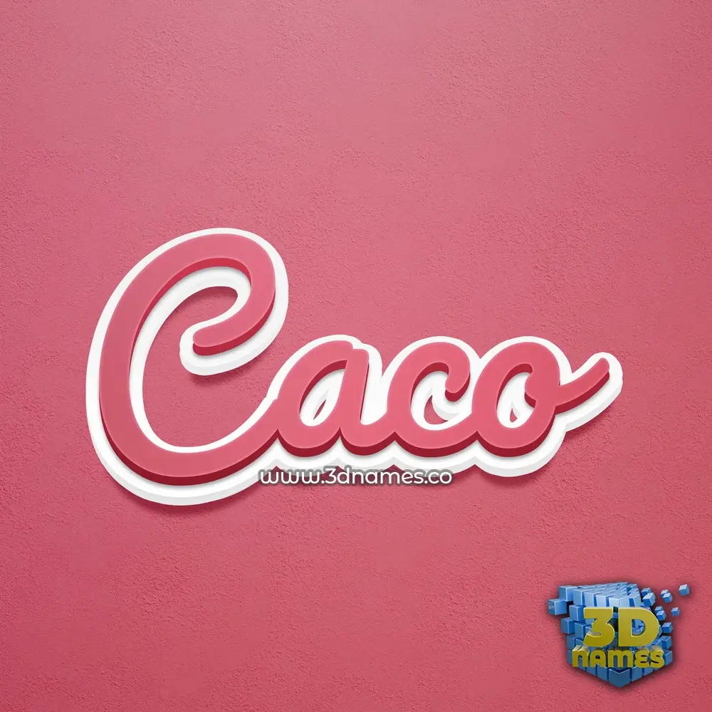 caco in Red Scribble style - 3D name wallpaper
