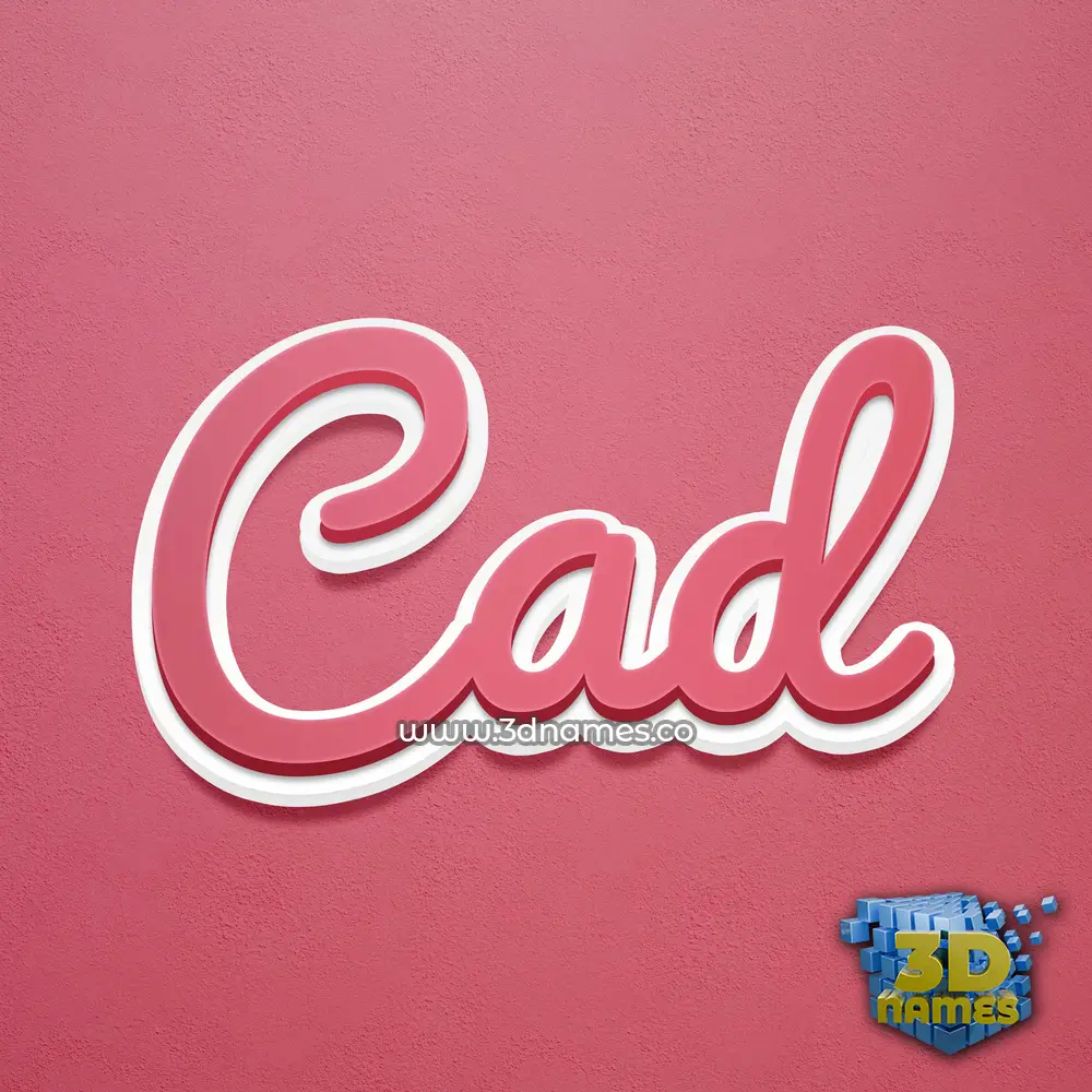 cad in Red Scribble style - 3D name wallpaper