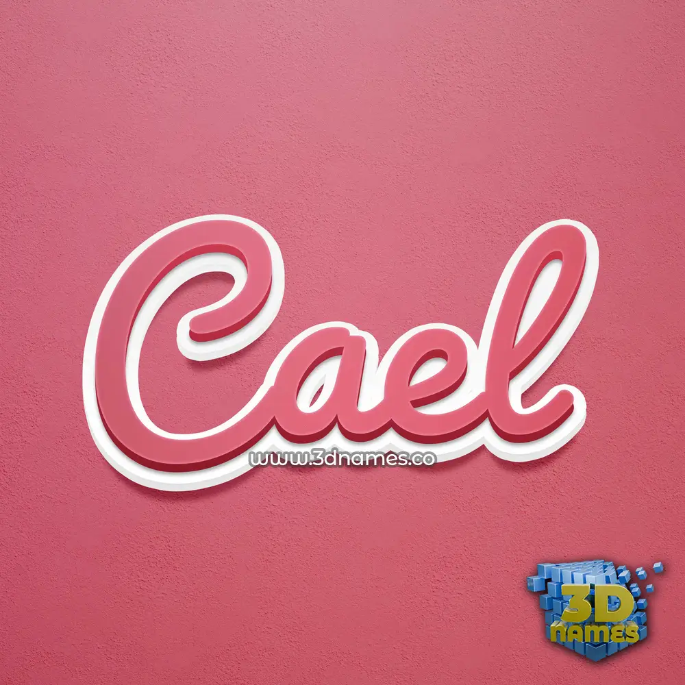 cael in Red Scribble style - 3D name wallpaper