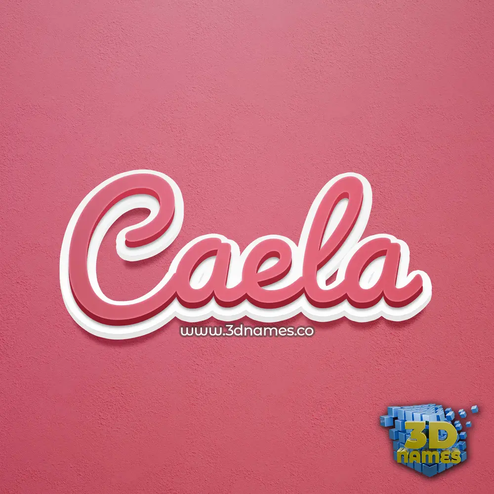 caela in Red Scribble style - 3D name wallpaper