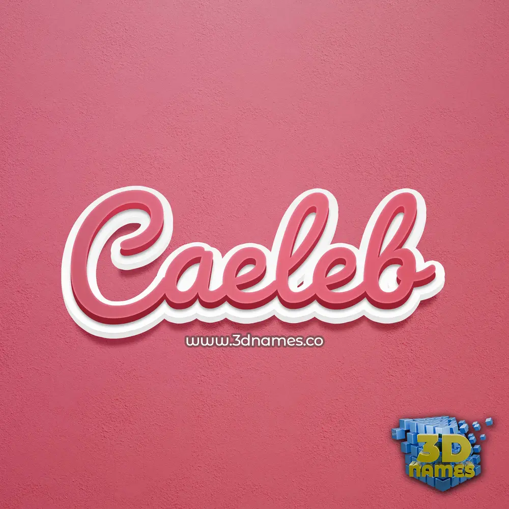 caeleb in Red Scribble style - 3D name wallpaper