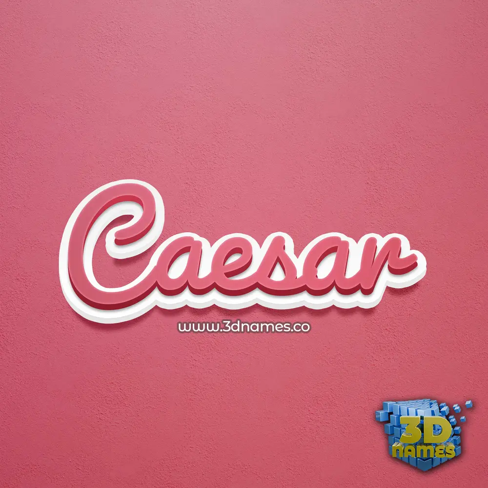 caesar in Red Scribble style - 3D name wallpaper