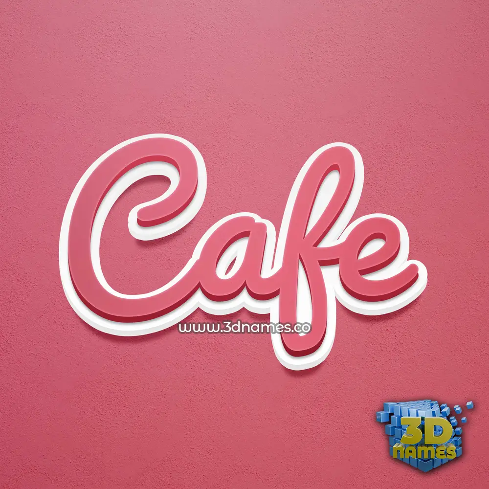 cafe in Red Scribble style - 3D name wallpaper