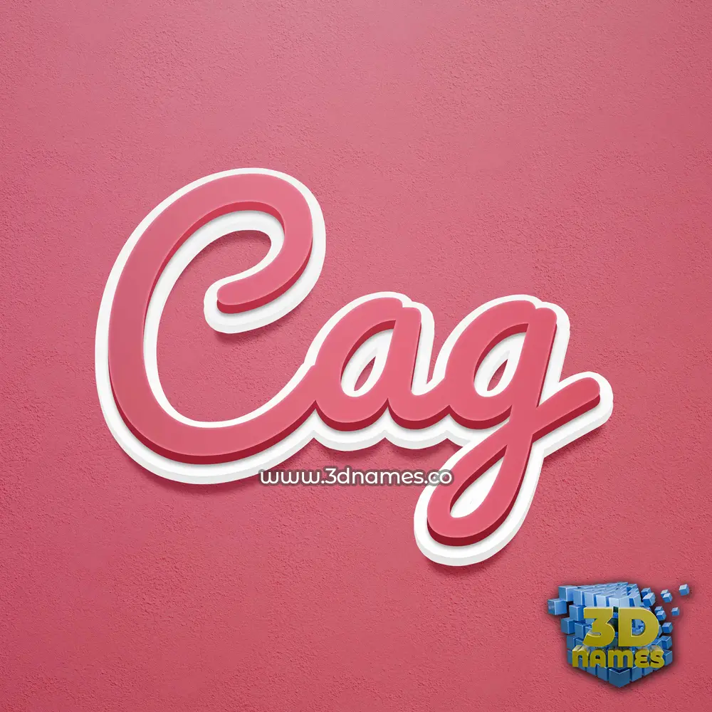 cag in Red Scribble style - 3D name wallpaper