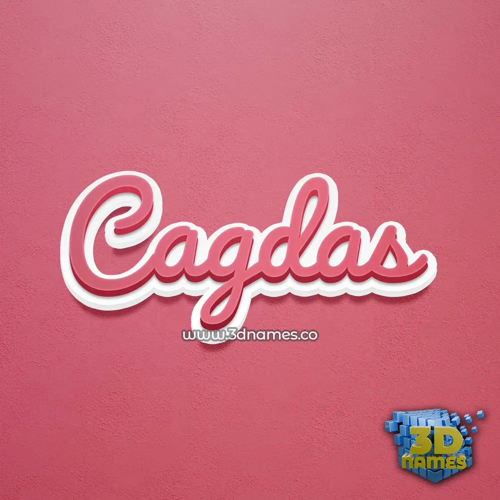 cagdas in Red Scribble style - 3D name wallpaper