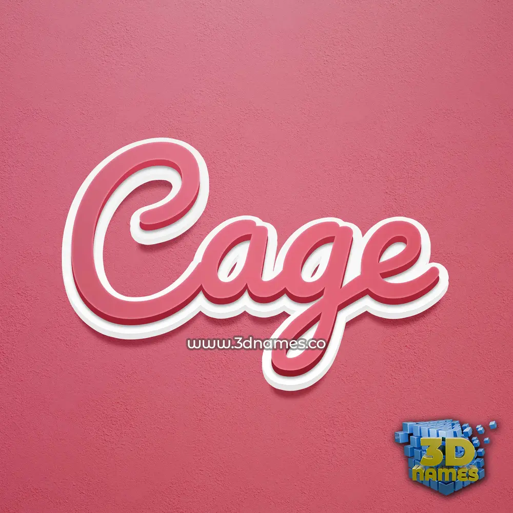 cage in Red Scribble style - 3D name wallpaper