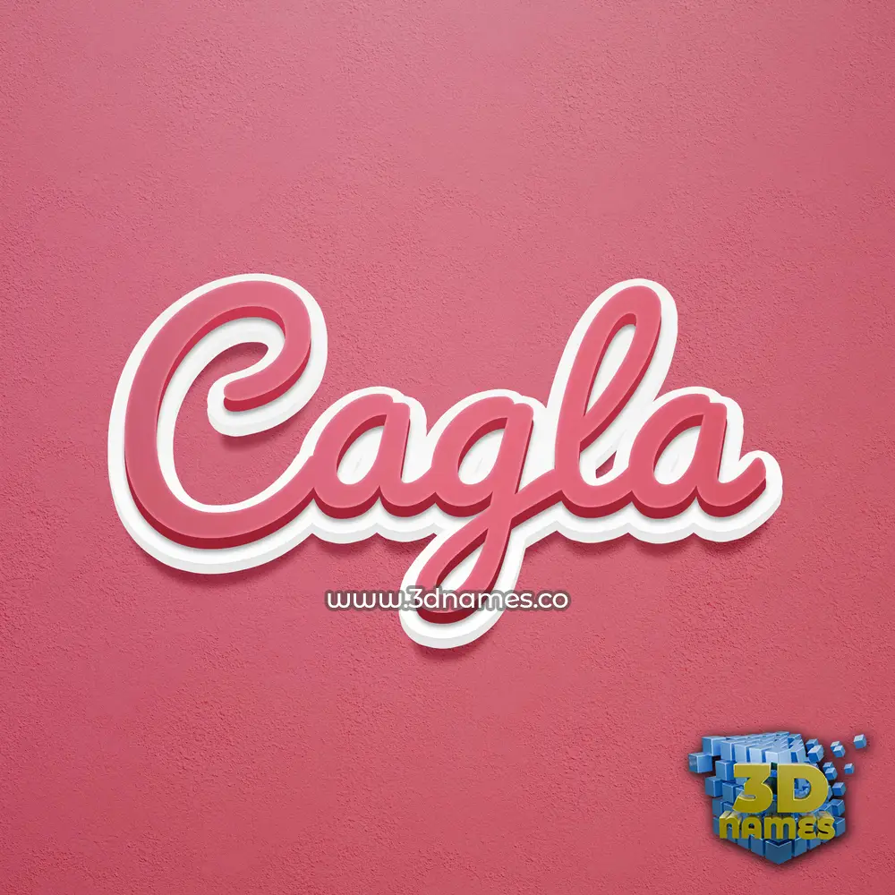 cagla in Red Scribble style - 3D name wallpaper