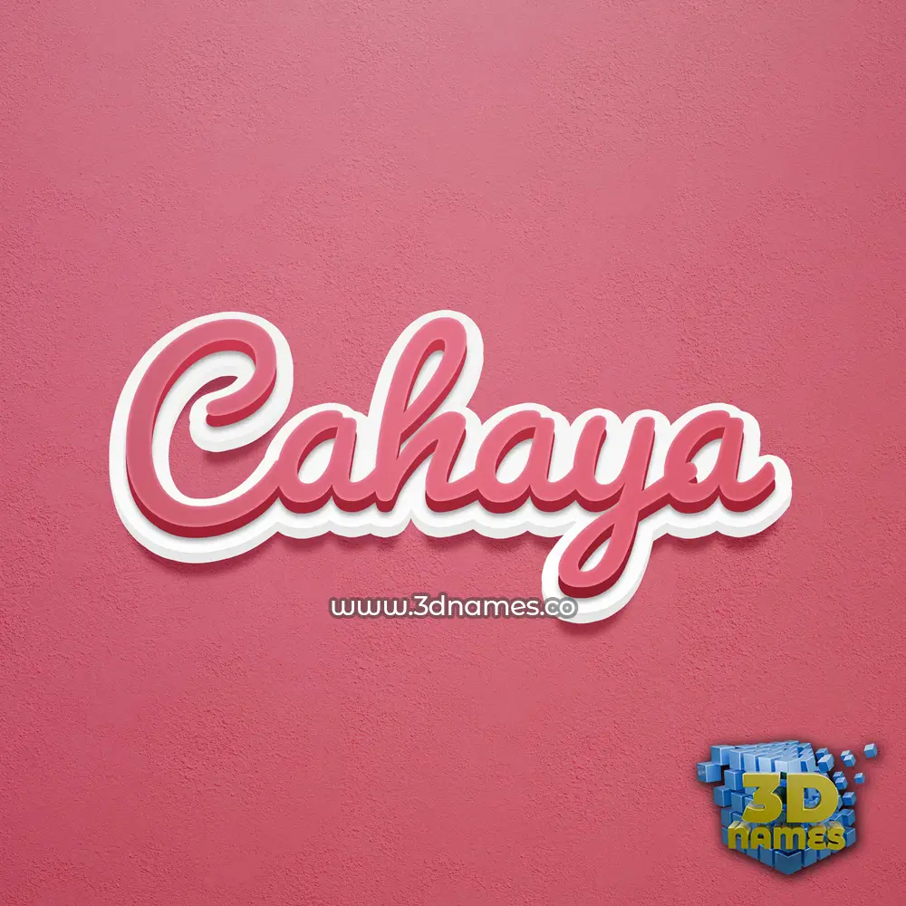 cahaya in Red Scribble style - 3D name wallpaper