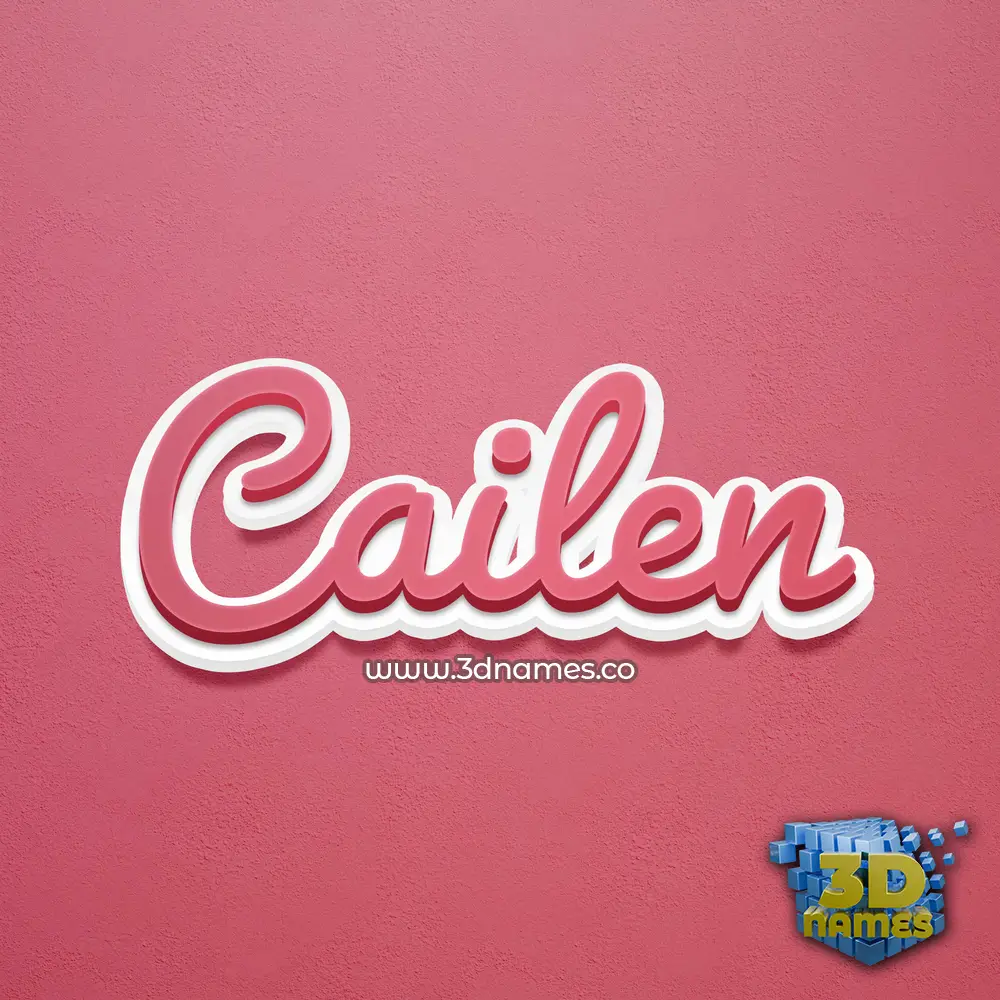 cailen in Red Scribble style - 3D name wallpaper