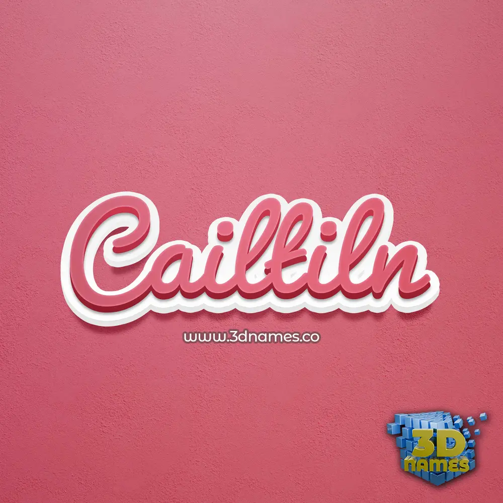 cailtiln in Red Scribble style - 3D name wallpaper