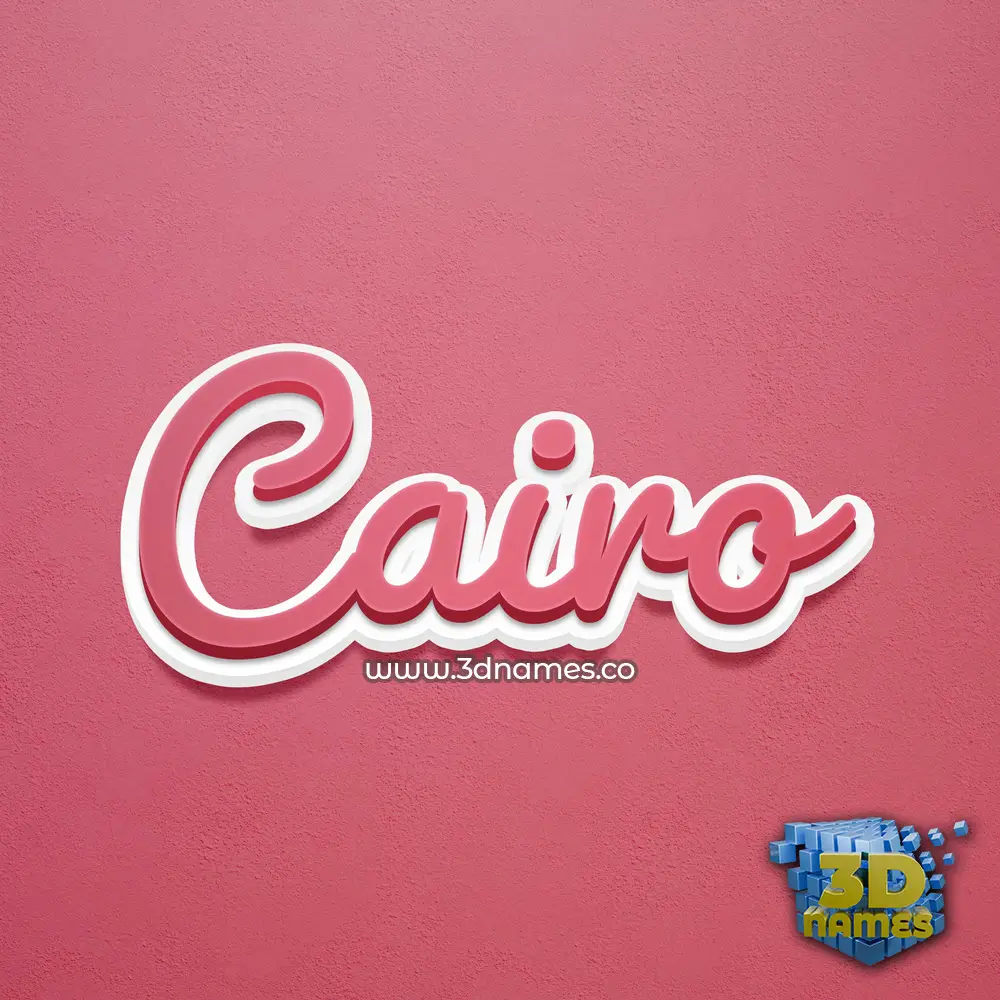 cairo in Red Scribble style - 3D name wallpaper