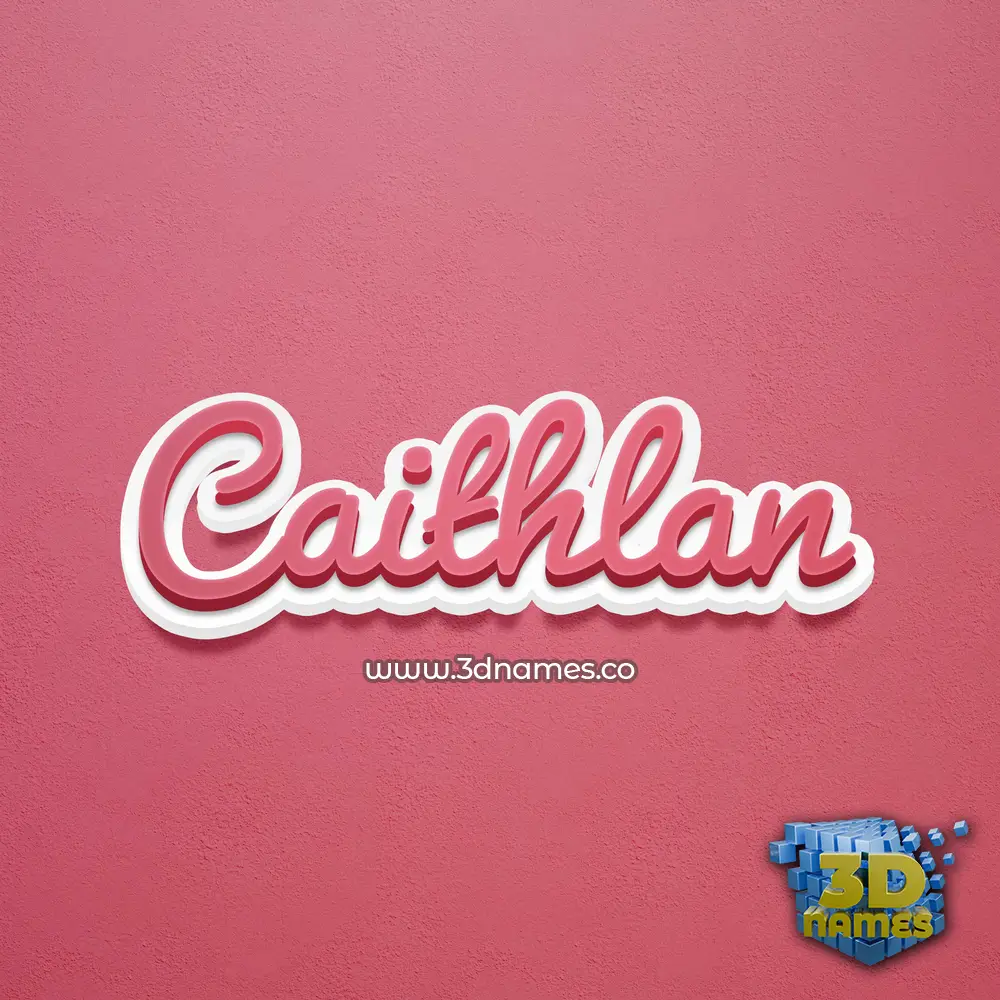 caithlan in Red Scribble style - 3D name wallpaper