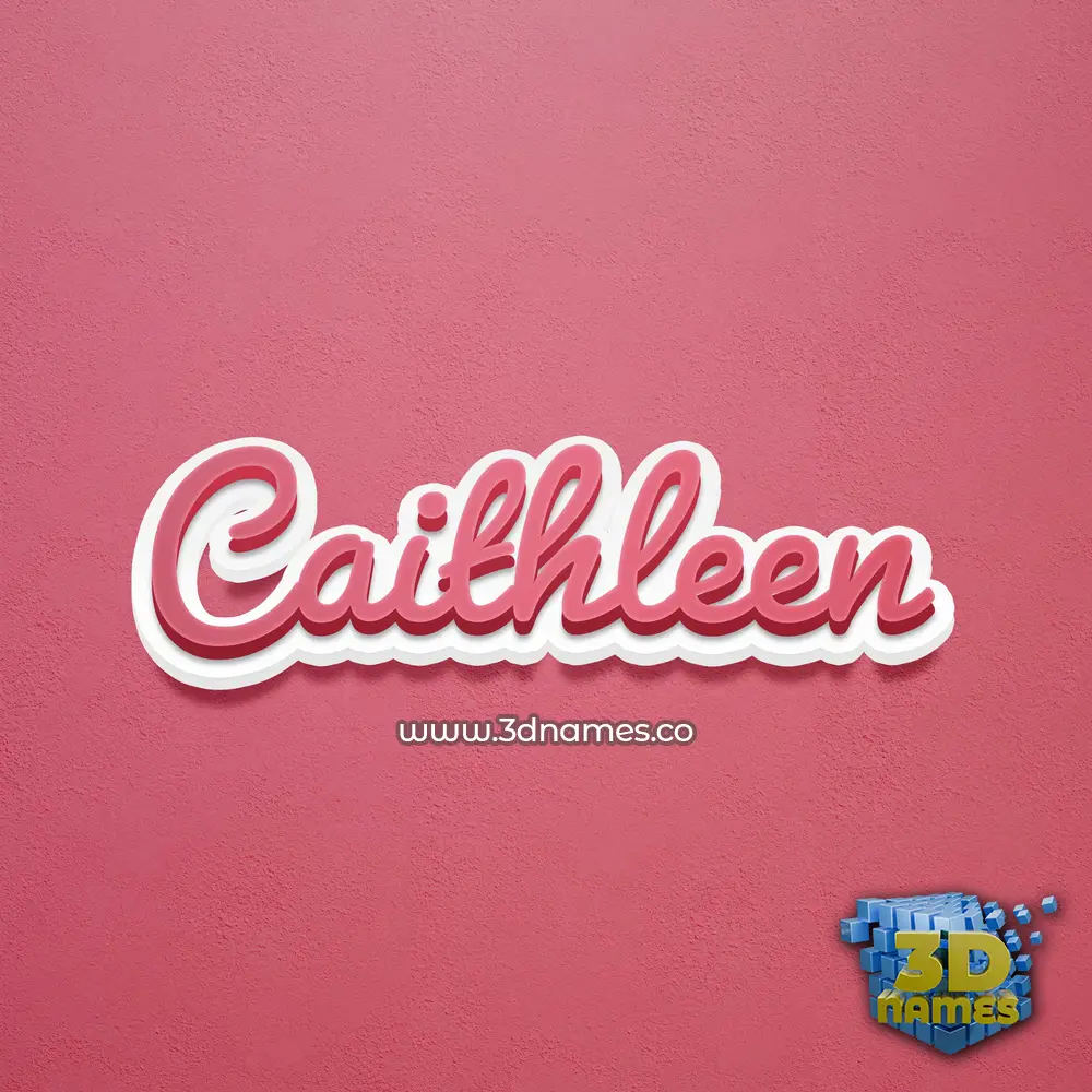 caithleen in Red Scribble style - 3D name wallpaper